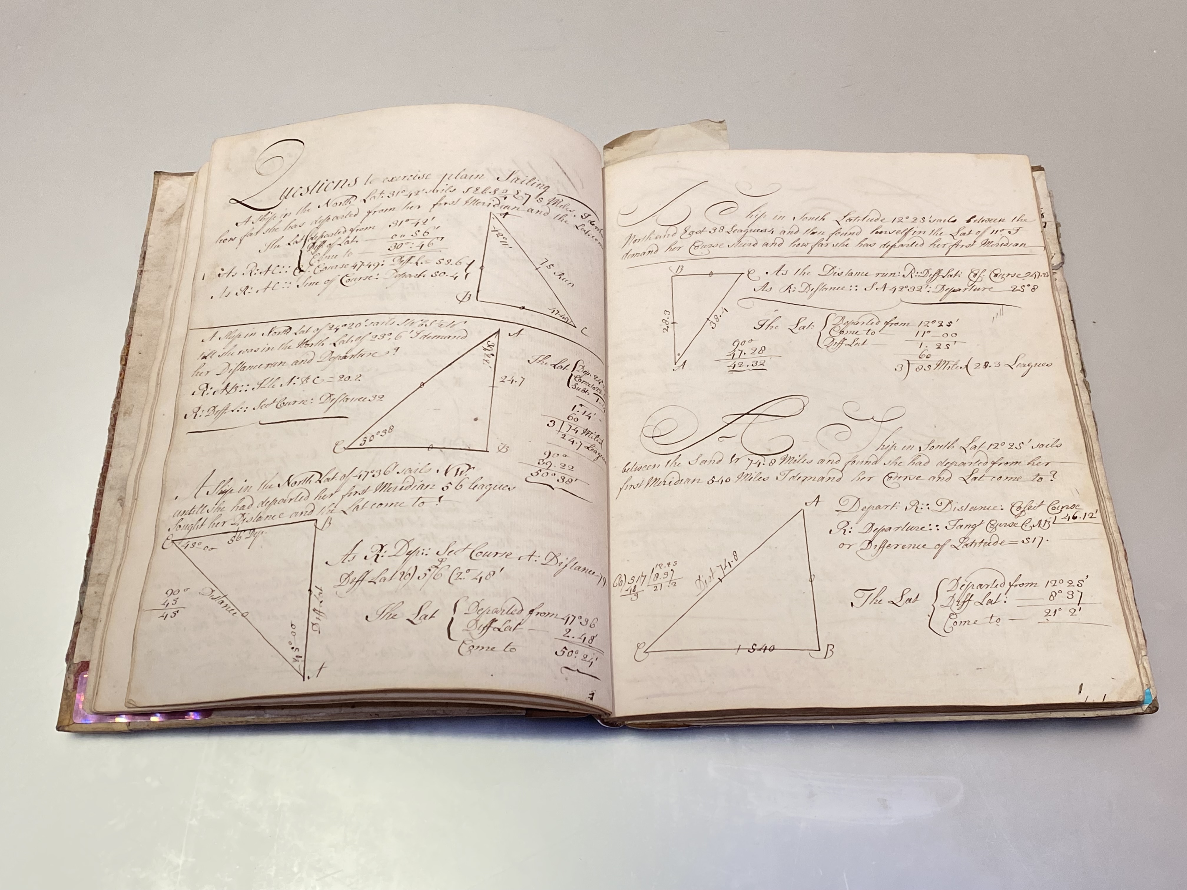 A Scottish 18th century manuscript Book of Navigation, compiled by William Henderson and dated April - Image 2 of 2