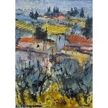 Luciano Pasquini (Italian, b. 1943), A Tuscan View, signed lower left, oil, framed. 19cm by 14cm