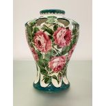 A Wemyss Ware Kenmore vase, in the Cabbage Roses pattern, c. 1900, decorated by Karel Nekola,