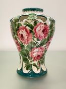 A Wemyss Ware Kenmore vase, in the Cabbage Roses pattern, c. 1900, decorated by Karel Nekola,