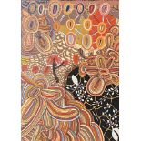 Aboriginal Art: Doris Gingingara (Maningrida, 1946-99), "Bush Tucker" (Manbanda), limited edition