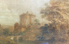 Attributed to Andrew Donaldson (Irish/Scottish 1790-1846), Borthwick Castle, unsigned, pencil and