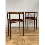 Whytock and Reid, a pair of early 20th century mahogany tray top two tier occasional or bedside