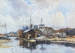 Robert Weir Allan R.S.A., R.S.W., R.W.S (Scottish 1852-1942), The Boat Yard, signed lower right,