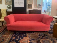 A contemporary Chesterfield three seat sofa, upholstered in pink crushed velvet