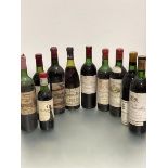 A collection of French vintage wines including Vieux Chateau Certan Grand Cru Pomerol 1972 (losses),