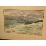 A.K. Hilken, Valley Landscape with River, watercolour, signed and dated 1947 bottom right (23cm x