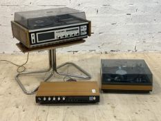 A Sayno stereo music system, with record played and tape deck, on stand, together with a Gerrard