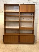 G-plan, two mid century wall units, one with cupboard, two drawers and two adjustable shelves