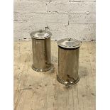 A pair of chrome plated waste paper peddle bins, H40cm