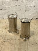 A pair of chrome plated waste paper peddle bins, H40cm