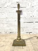 A brass Corinthian style table light, first half of the 20th century, H56cm