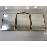 A triptych wall mirror in Neoclassical taste (when open: 32cm x 67cm)