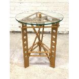 Nigel Bridges (active: 1989-2014), Meccano table, 2001, American ash, with glass circular top H81cm,