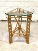 Nigel Bridges (active: 1989-2014), Meccano table, 2001, American ash, with glass circular top H81cm,