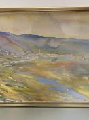 Tovo, Village, watercolour, signed bottom right, paper label verso, dated 1986, in gilt