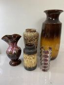 A collection of West German vases, largest inscribed to base Scheurich-Meramik 239-41 W. Germany (