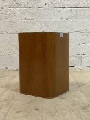 A mid century bentwood teak waste paper bin, with label under inscribed Mallod H34cm, 25cm x 25cm