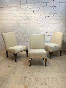 A matched set of three 1930s upholstered bedroom chairs H73cm, W47cm, D58cm