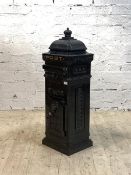 A reproduction Victorian style stamped aluminium post box H103cm, W37cm, D31cm