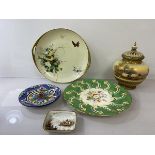 A mixed lot of china, a Royal Worcester pot pourri with sheep in landscape, signed H. Davis, a