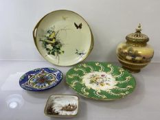 A mixed lot of china, a Royal Worcester pot pourri with sheep in landscape, signed H. Davis, a