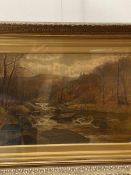 H. Wallace, Hardcastle Crags and Hebden Water near Hobden Bridge, oil on canvas, signed bottom