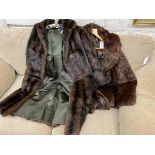 Two fur coats (larger: l.98cm x 40cm to shoulders)