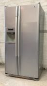 LG, an American style fridge freezer, with ice, crushed ice and water dispenser, H176cm, W90cm,