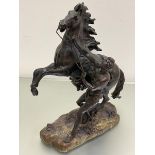 After Couston, bronze cast group, Marley Horse figure, signed to base (h.47cm x base: 36cm x 18cm)