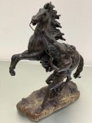 After Couston, bronze cast group, Marley Horse figure, signed to base (h.47cm x base: 36cm x 18cm)