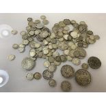 A quantity of 19thc and first half of the 20thc British coins, including an 1899 crown, an 1835
