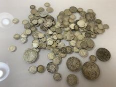 A quantity of 19thc and first half of the 20thc British coins, including an 1899 crown, an 1835