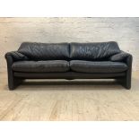 Vico Magistretti for Cassina, An Italian three seat Maralunga Sofa, with adjustable back rests and