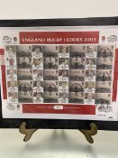 Stamp and Coin Interest:- a collection of coins and stamps including England Rugby heros' 2003, a