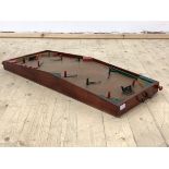 An early to mid 20th century table top football game, indistinctly stamped, 99cm x 37cm