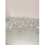 A large suite of Austrian crystal glasses including fourteen red wine large fluted glasses, twelve