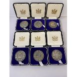 A set of six silver Worshipal Comapny of Poulters London Prize medals, five from 1933, one dated