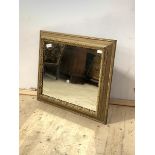 A gilt pine framed wall hanging mirror, 66cm x 77cm