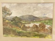 H Dobson, valley with loch, watercolour, signed bottom right, (37cm x 53cm)