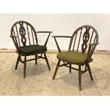 Ercol, A pair of Windsor style childs chairs, H72cm, W61cm, D50cm