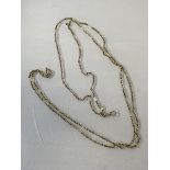 A 9ct gold, fancy link guard chain, marked 375, (73cm), weighs 25.84 grammes