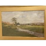 Cyril Ward, river landscape in valley, watercolour, signed and dated 1892 bottom left (46cm x 76cm)