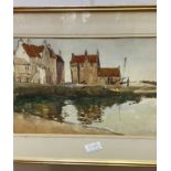 G P H Watson (Scottish), view of St Monans ? East Neuk of Fife, watercolour, and three others by the