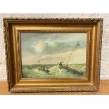19thc Dutch School, stormy seas, indistinctly inscribed and signed, Grootswagers lower left, oil