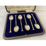 A set of six silver coffee spoons, Sheffield 1925, (L 9cm) combined weight 51 grammes