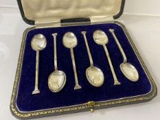 A set of six silver coffee spoons, Sheffield 1925, (L 9cm) combined weight 51 grammes