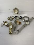 A collection of wrist watches including those by Philip, Persio, Rostini, Le Chat, Jas, etc also a