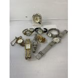 A collection of wrist watches including those by Philip, Persio, Rostini, Le Chat, Jas, etc also a