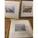 A set of three J M W Turner reproduction prints, published by Lawrence and Turner in association